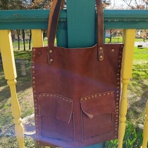 Large Brown Leather Tote Bag Or Handbag Back To School